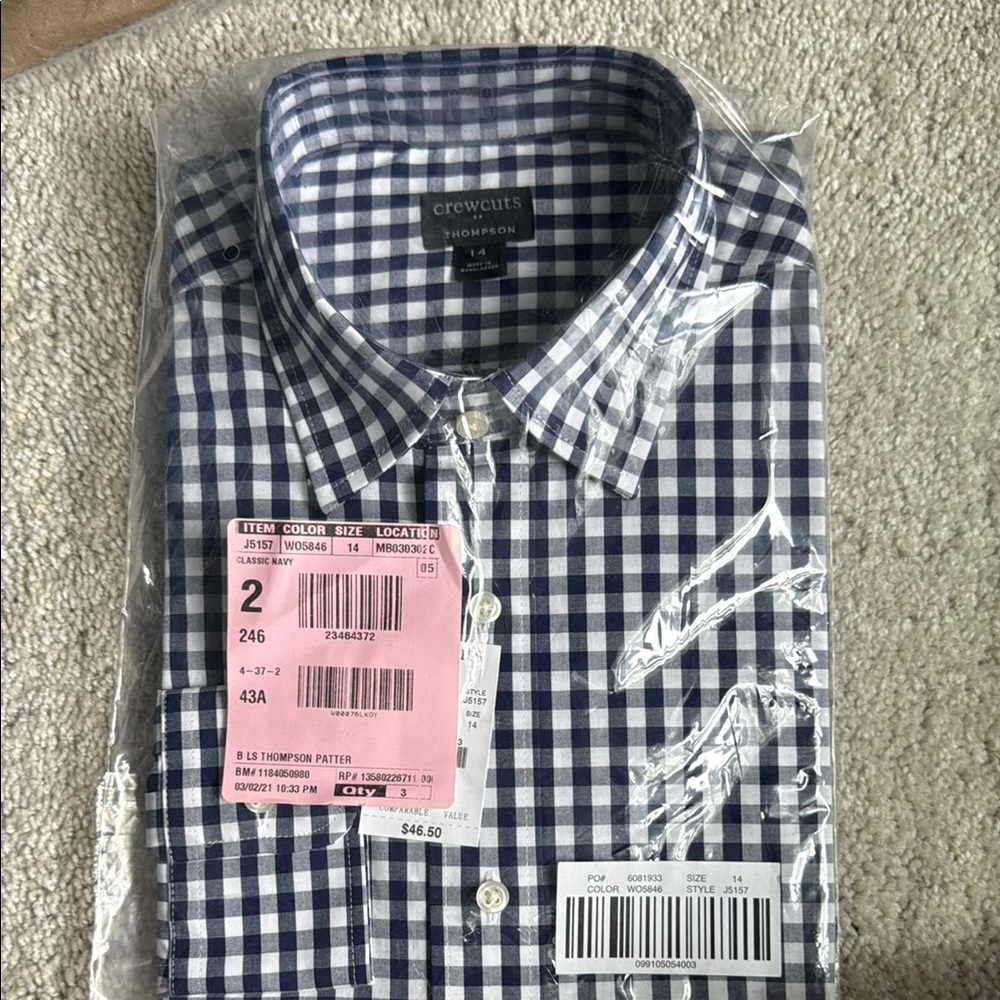 Crewcuts Thompson Navy Checkered Men's Shirt